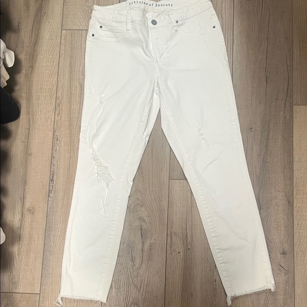 Articles Of Society Women's White Straight Leg Jeans